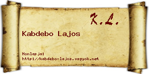 Kabdebo Lajos névjegykártya