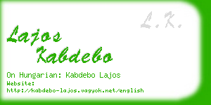 lajos kabdebo business card